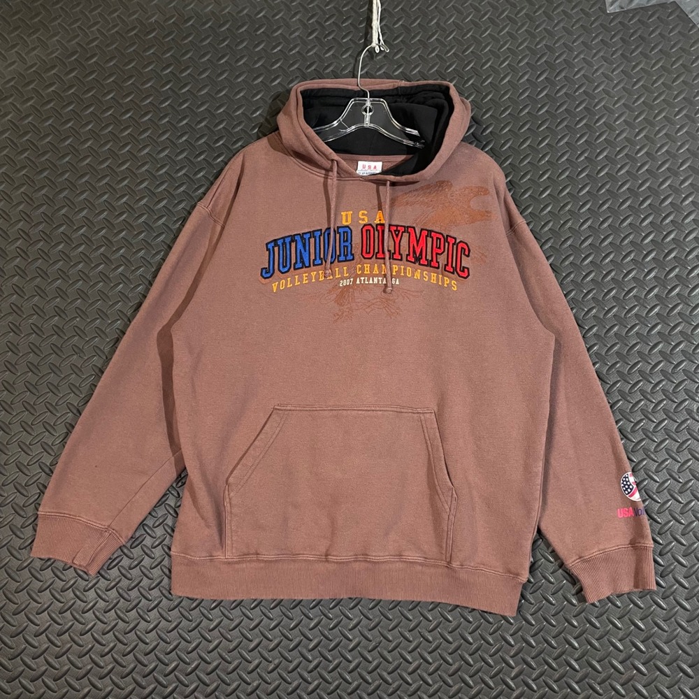 USA Olympics Junior Olympic Volleyball Championship Brown Hoodie‎ Men's Medium